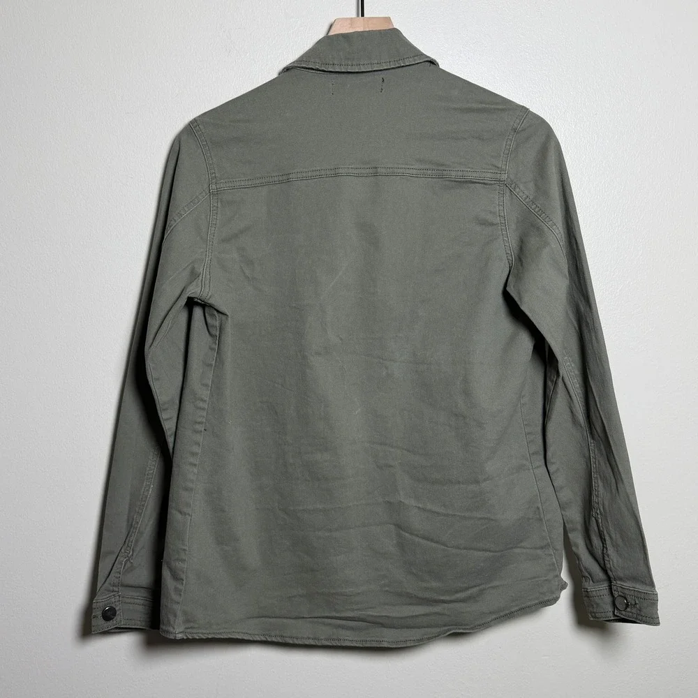1822 Denim Womens Olive Green Utility Field Jacket Cotton Stretch Size M